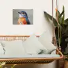 Kleurrijk - Vogeltje - Veren - Blauw tuinposter los doek klein -sfeer7