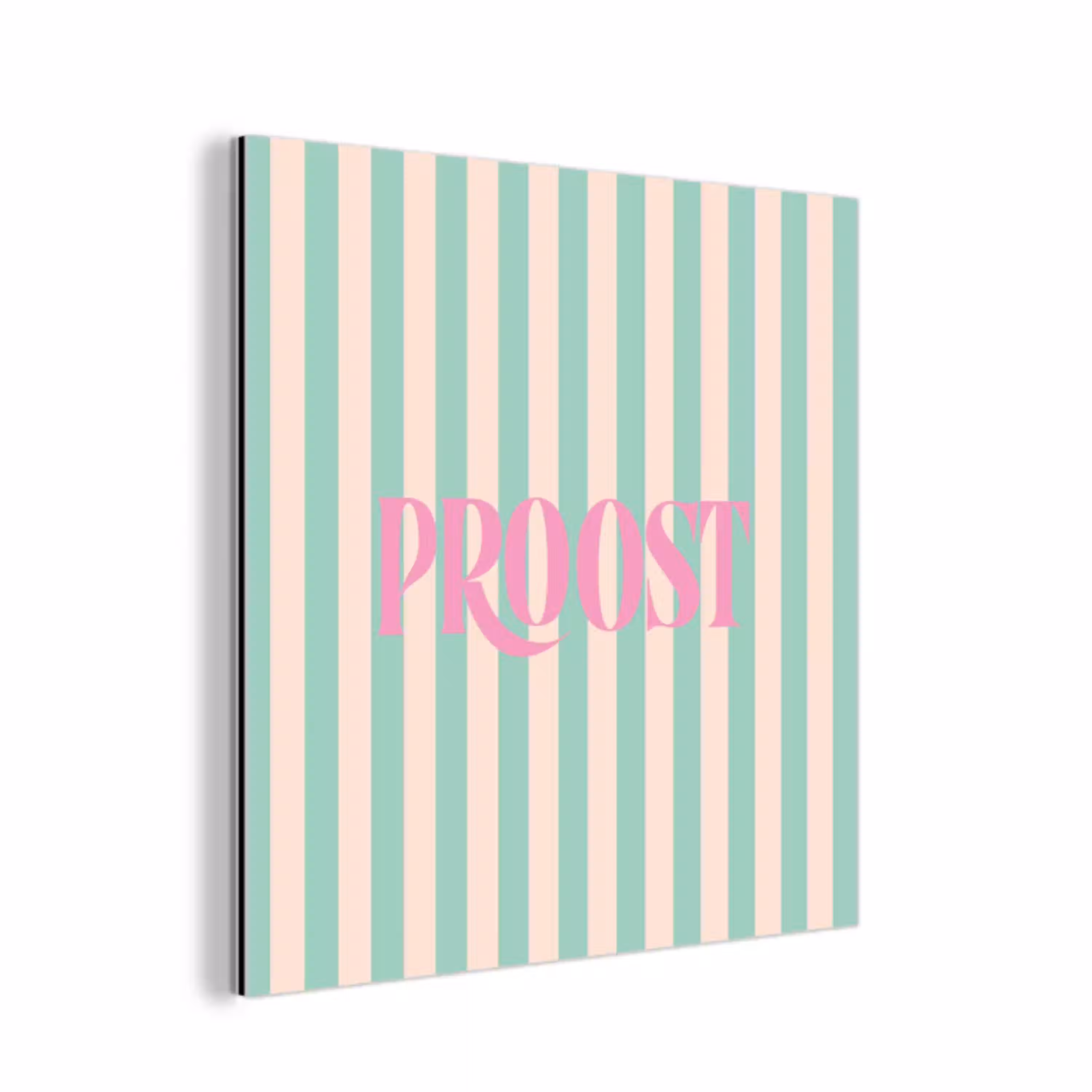 Roze - Groen - Strepen - Proost aluminium wit klein -3d
