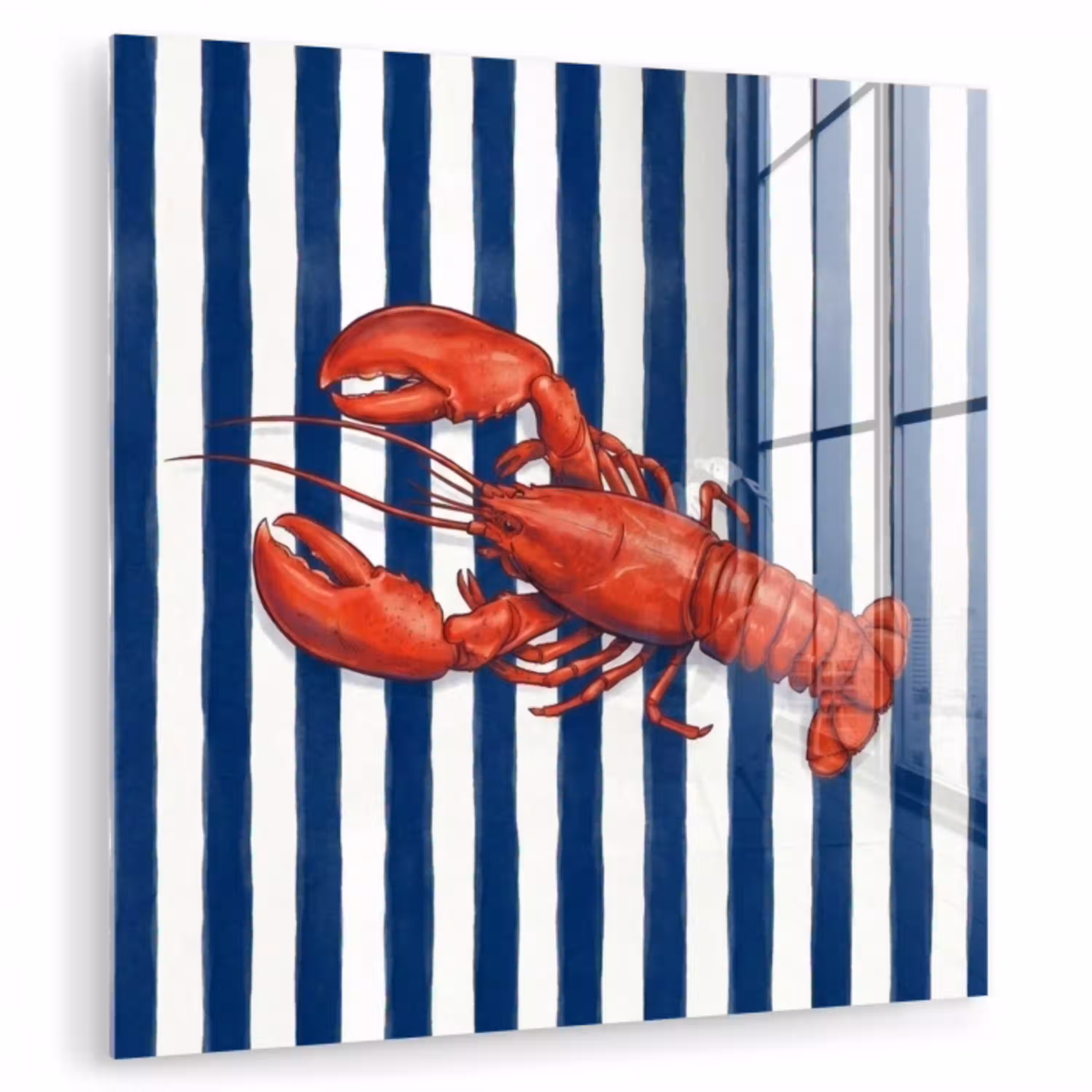 Schaaldier - Kreeft - Marine - Illustratie - Rood plexiglas 5mm klein -zzzproduct_nieuw