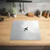 Minimalistisch - Silhouet - Zwart - Vliegtuig Inductie beschermer vinyl 3mm middel -sfeer5