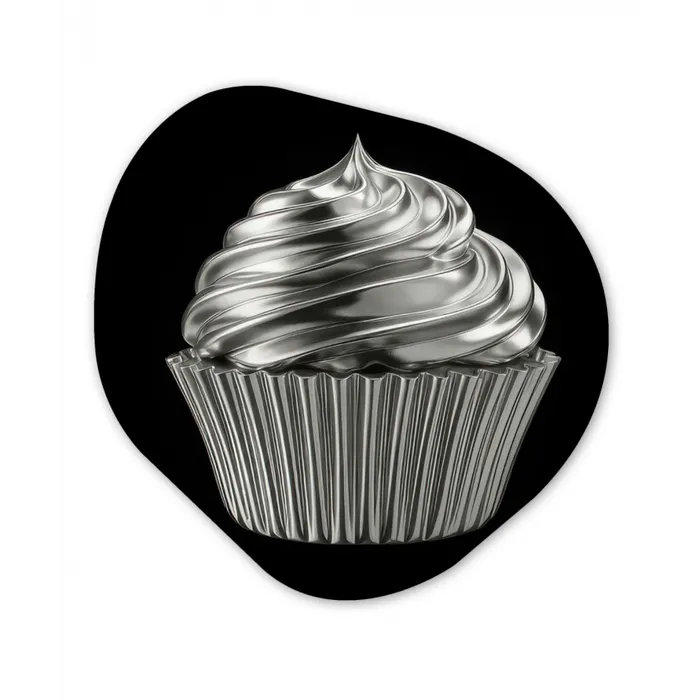 Cupcake - Luxueus - Zilver Wandcirkel Organisch Forex 3mm klein -3d