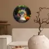 Doorkijk - Pad - Bloemen - Struik - Kleurrijk Wandcirkel plexiglas klein -sfeer1