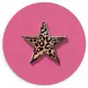 Ster - Luipaard - Print - Roze Wandcirkel plexiglas klein -3d