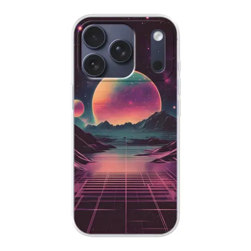 Landschap - Planeten - Horizon - Paars Telefoonhoesje iPhone 17 Pro klein -3d
