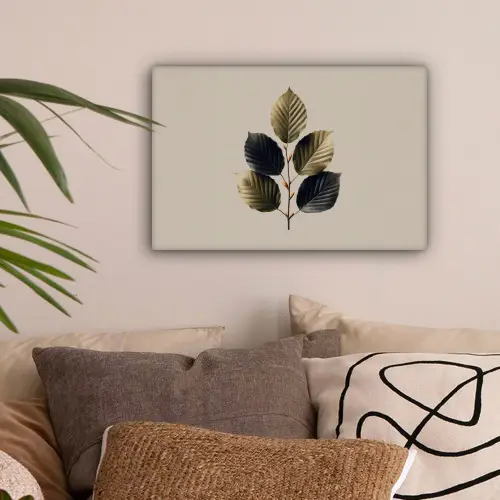 Beukenbladeren - Bruin - Groen - neutraal canvas 2cm klein -sfeer1
