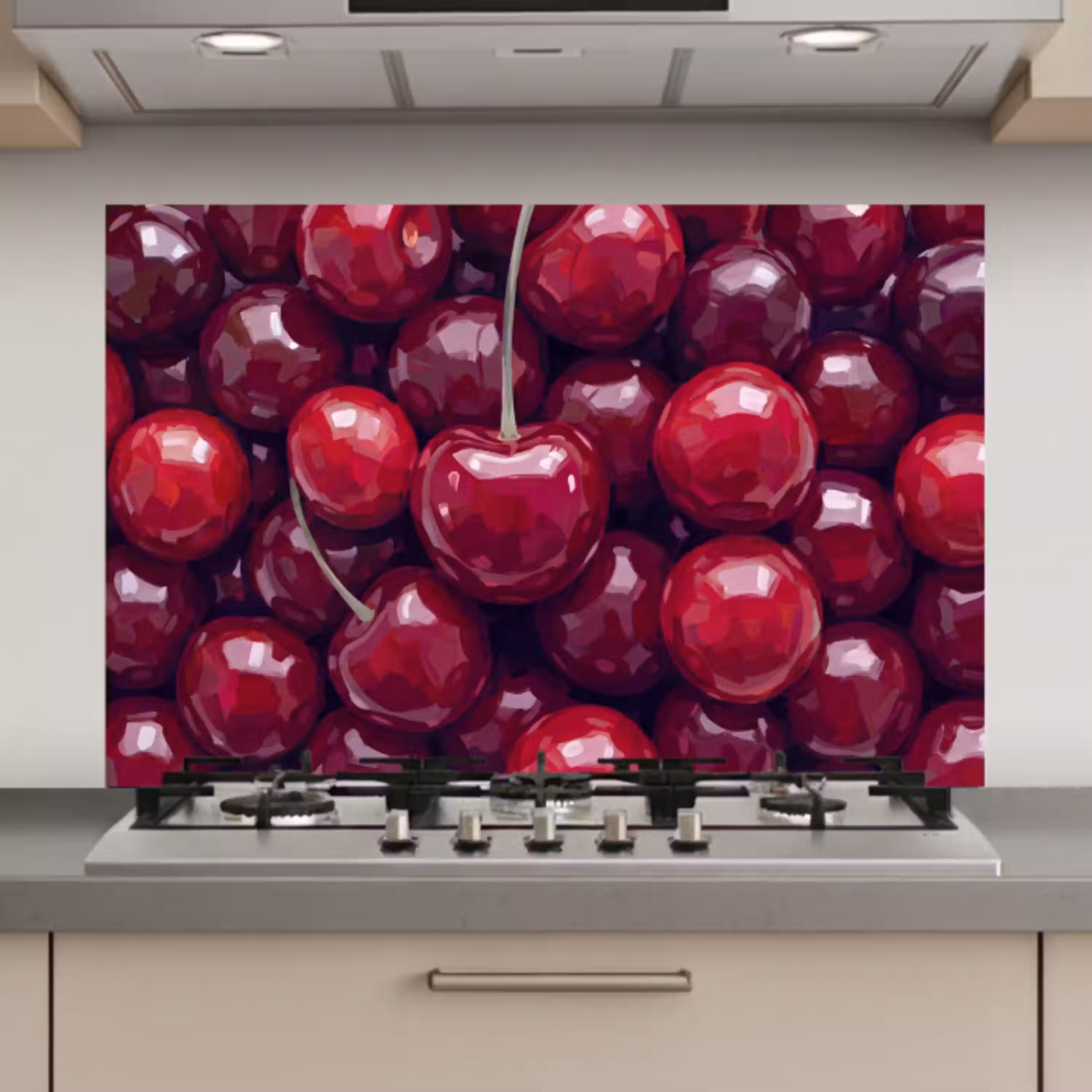 Fruit - Kersen - Eten - Modern - Rood keuken achterwand spatscherm klein -3d_website