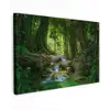Waterval in het Regenwoud Tuinposter op houten frame 2 cm dik klein -3d