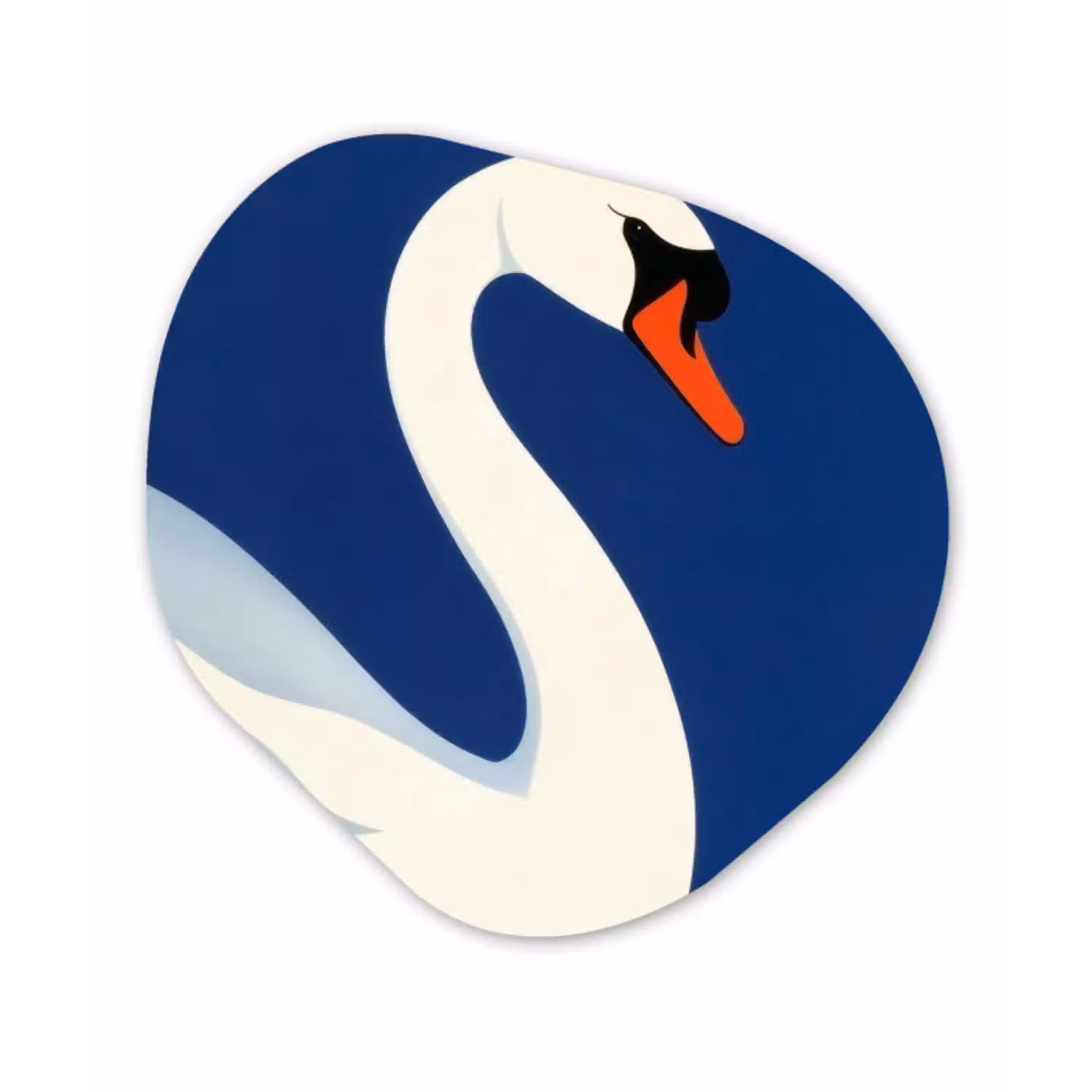 Zwaan - Wit - Snavel - Illustratie Wandcirkel Organisch Plexiglas middel -3d
