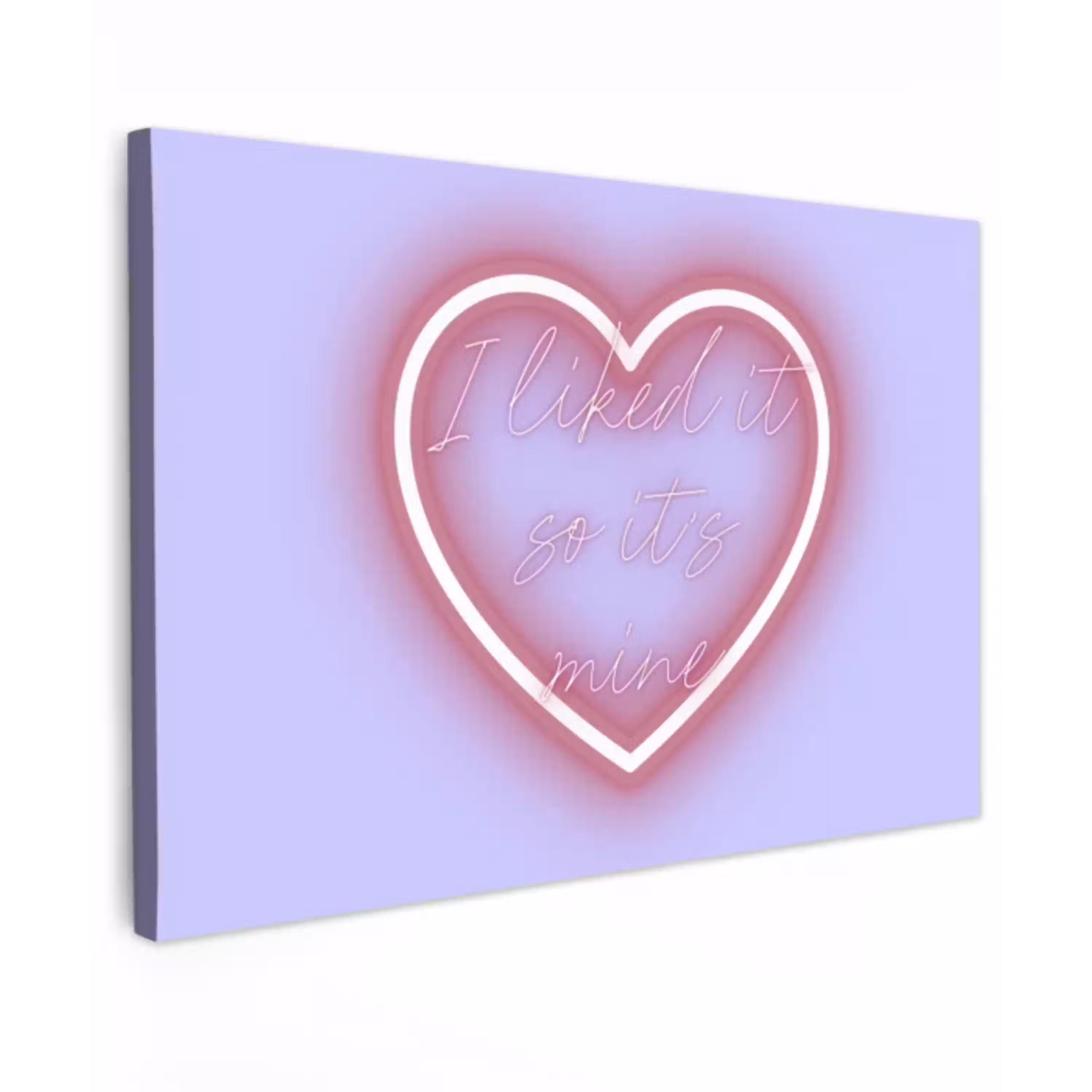 I liked it so it's mine - Neon hart - Paars canvas 2cm klein -z3d
