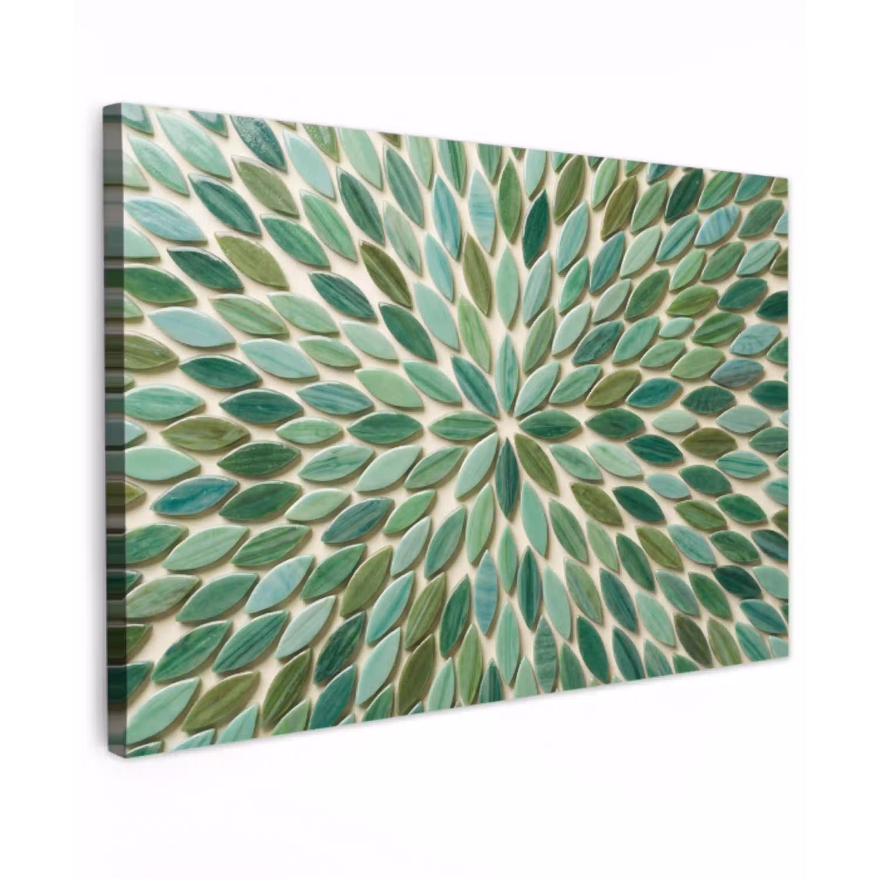 Patroon - Blad - Groen - Abstract canvas 2cm klein -z3d