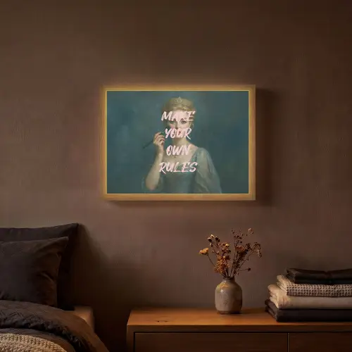 Klassiek - Sierlijk - Roze Light Box met batterij (Wandlamp) middel -sfeer4