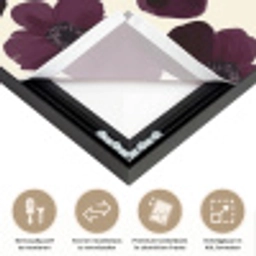 Bloemen - Aquarel - Paars Textielframe zwart klein 947 -USP_closeupNL