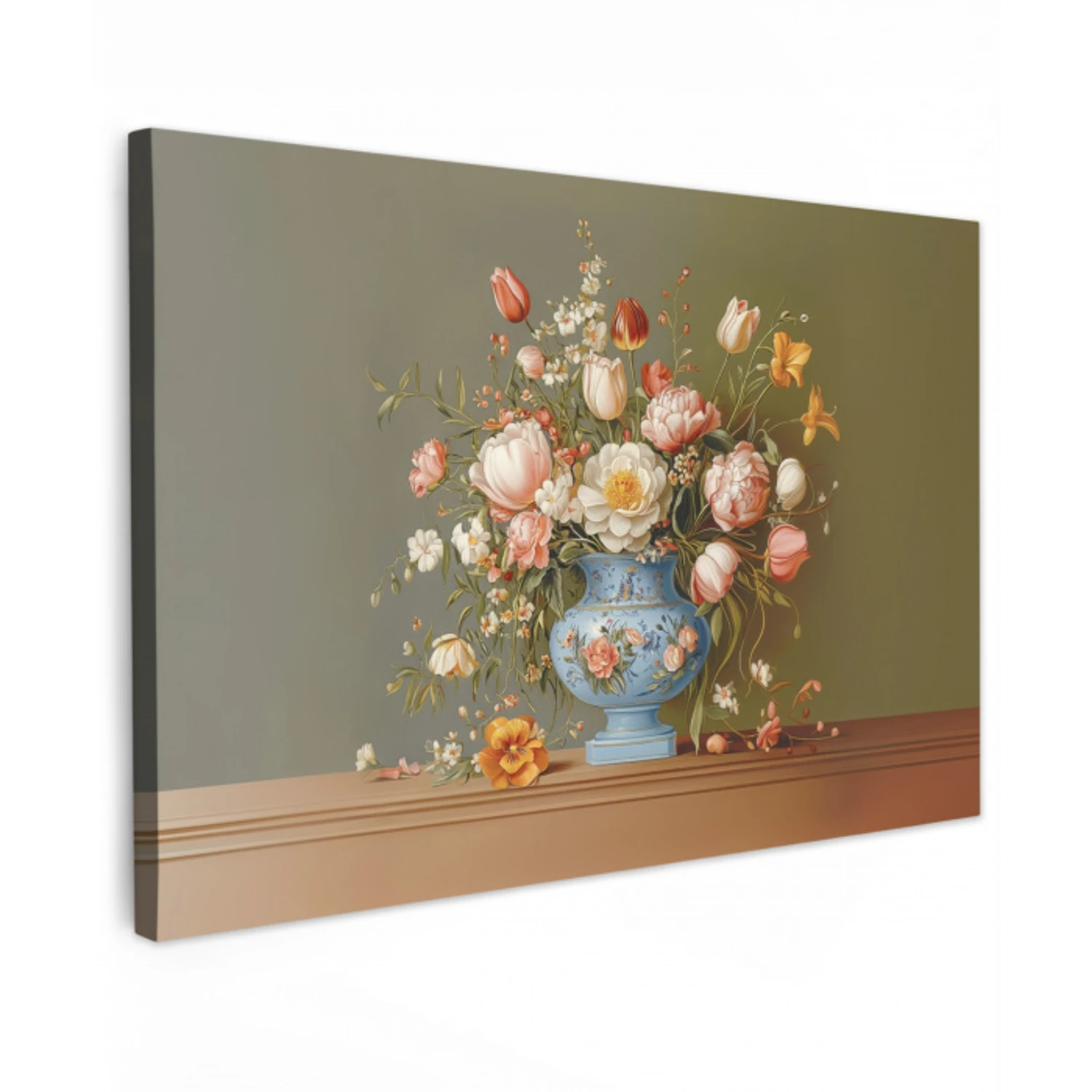 Neutral - Bloemen - Boeket - Vaas canvas 2cm klein -z3d