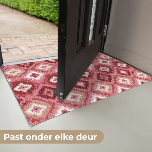 Roze - Penseelstreken - Abstract - Patroon Deurmat klein 898 -USP_NL