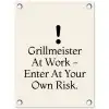 Grill - Uitroepteken - Zwart - Tekst tuinposter los doek klein -3d