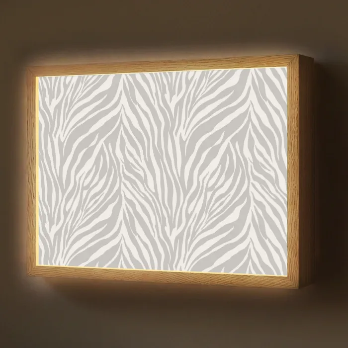 Zebra - Motief - Grijs Light Box met batterij (Wandlamp) middel 907 -z3d_website