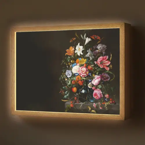 Oude meesters - Kunst - Vaas met bloemen - Jan Davidsz de Heem Light Box met batterij (Wandlamp) middel -z3d_website