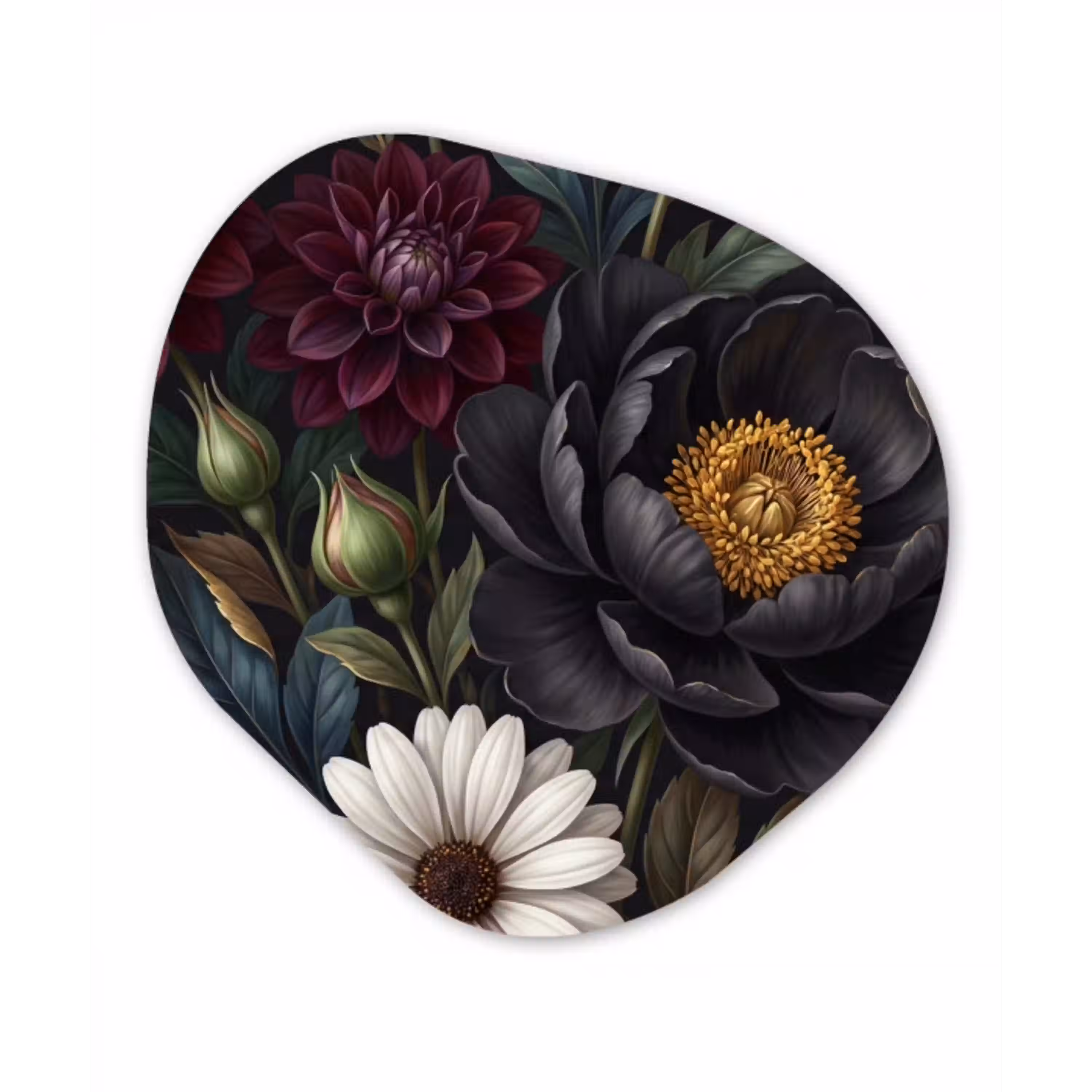 Bloemen - Boeket - Natuur - Klassiek - Weelderig Wandcirkel Organisch Aluminium middel -3d