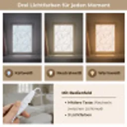 Wit - Marmer - Grijs Light Box met kabel (Tafellamp) klein 925 -USP_lichtkleurDE