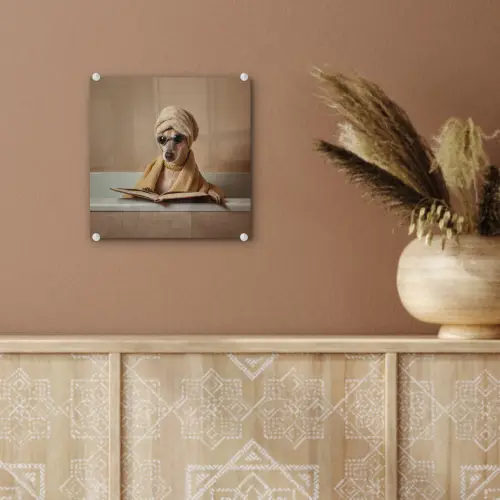 Bad - Hond - Boek - Zonnebril plexiglas 5mm klein -sfeer5
