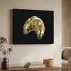 Croissant - Brood - Goud - Zwart Textielframe zwart klein -sfeer3