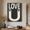 Love - Zwart - Minimalistisch Textielframe zwart klein -sfeer1