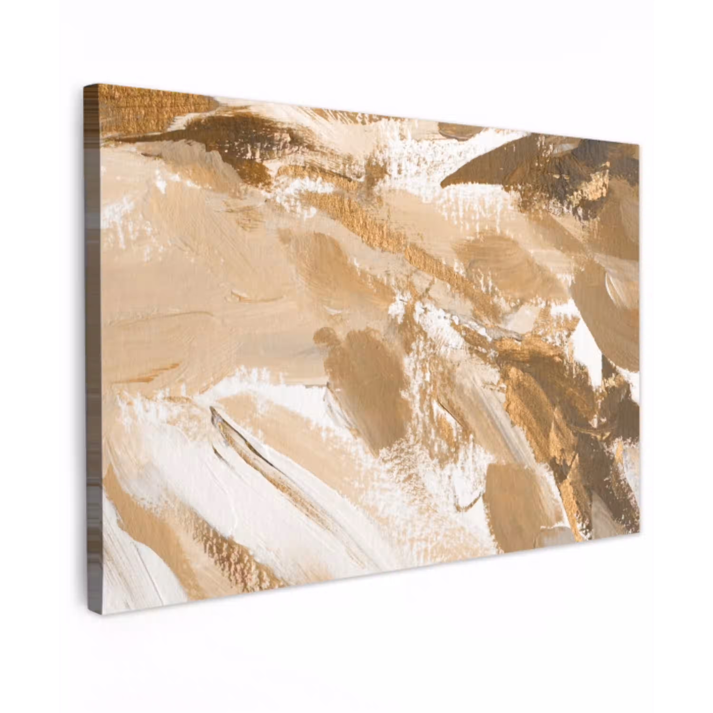 Goud - Beige - Abstract canvas 2cm klein -z3d