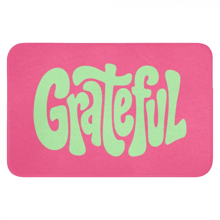 Grateful - Groen - Grafisch - Vloeiend Badmat klein -3d