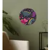 Dinosaurus - Kind - Patronen - Roze - Meisjes Wandcirkel kunststof plaat 5mm dik klein -sfeer3