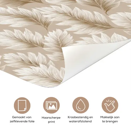 Botanisch - Patroon - Beige deurposter klein 289 -closeup_NL