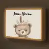 Beer - Boho - Indianentooi - Dieren Light Box met batterij (Wandlamp kind) middel -z3d_website