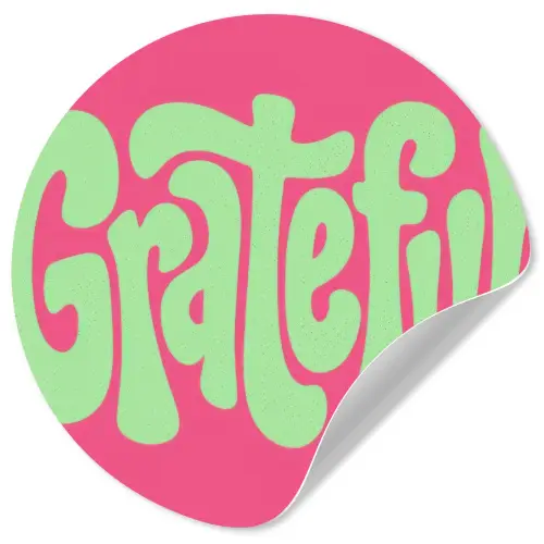 Grateful - Groen - Grafisch - Vloeiend Wandcirkel behangsticker klein -3d