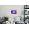 Hartvormig - Tie dye - Paars Muursticker klein -slaapkamer