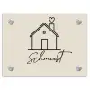 Huis illustratie - Sierlijk Naambord Rechthoek middel -3d