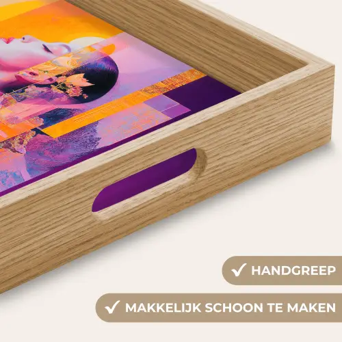 Abstract - Portret - Vrouw - Kleurrijk Dienblad Rechthoek middel -USP_HandgreepNL