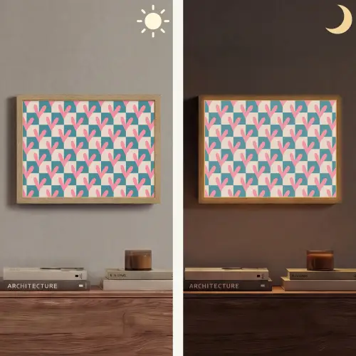 Vlakken - Hartjes - Patroon - Retro Light Box met batterij (Wandlamp) middel 907 -sfeer3