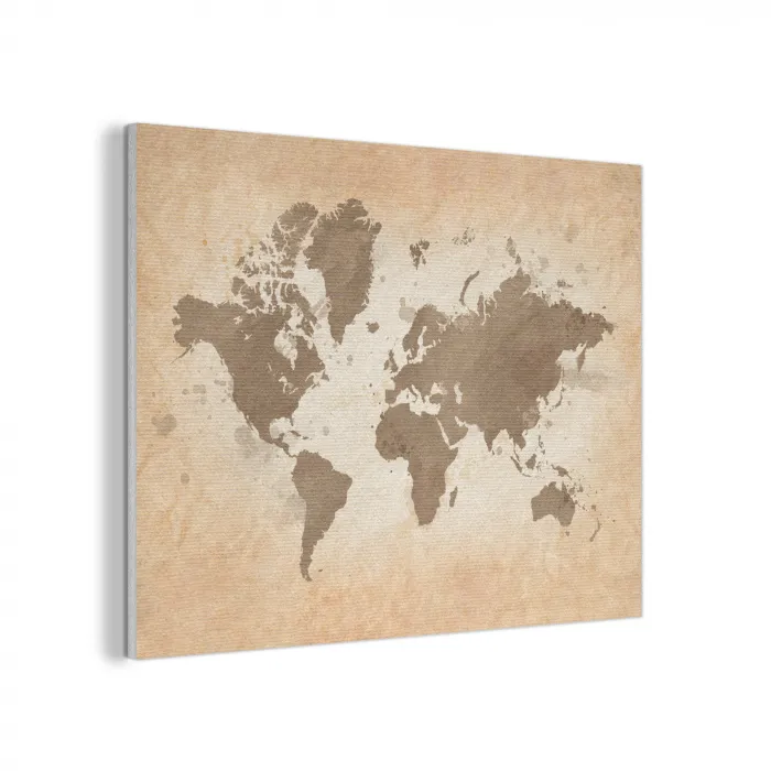 Wereldkaart - Beige - Bruin PET vilt klein -3d