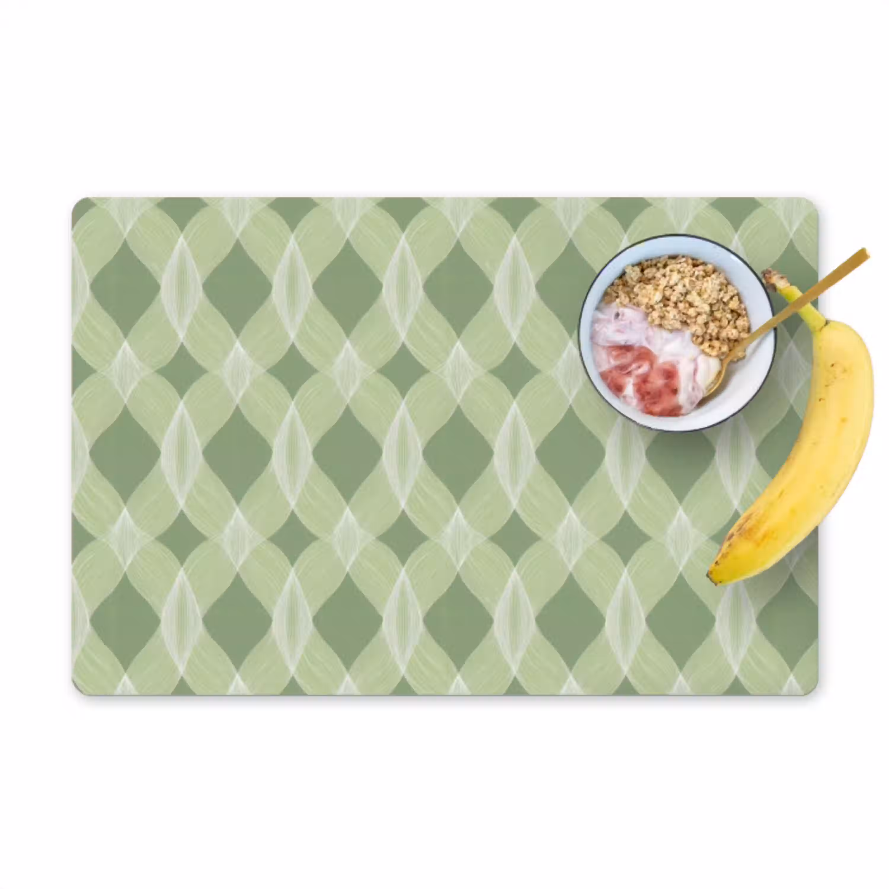 Saliegroen - Geometrisch - Organisch - Traliewerk - Patroon Placemat vinyl groot 368 -zzzproduct_Kitchenyeah-website