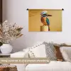Ijsvogel - Pilaar - Koksmuts - Vogel Wandkleed katoen klein -sfeer1