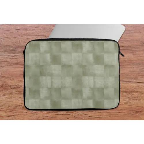 Vlakken - Rustiek - Groen laptophoes neopreen klein 279 -tafel