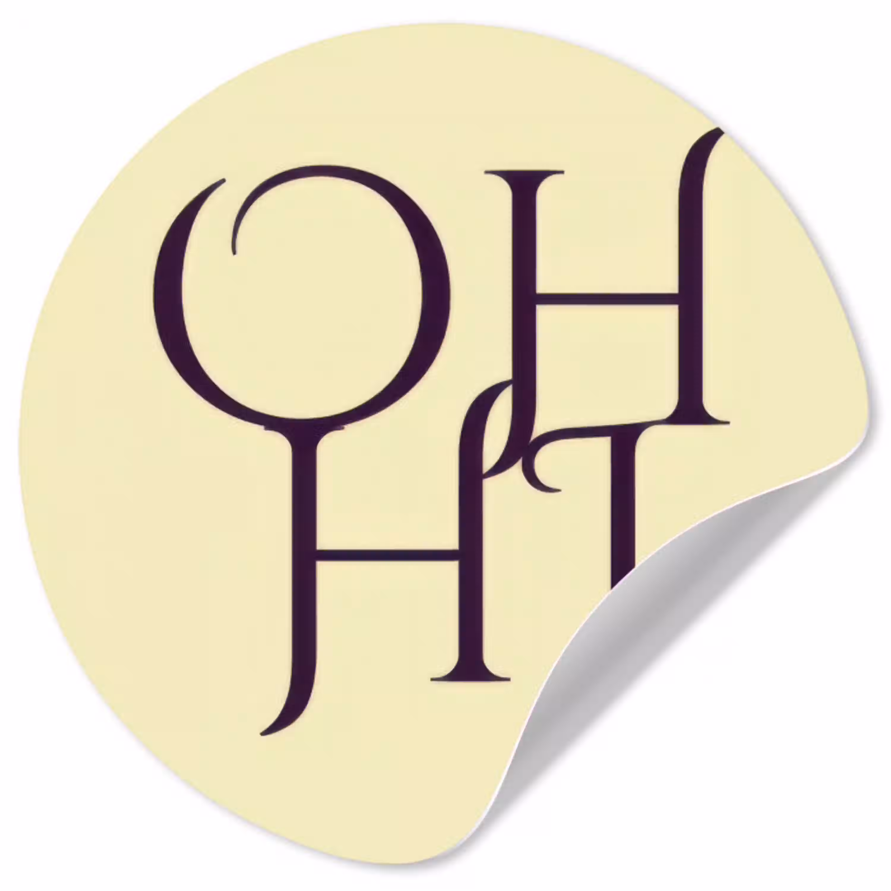 Oh hi - Geel - Monogram Wandcirkel behangsticker klein -3d