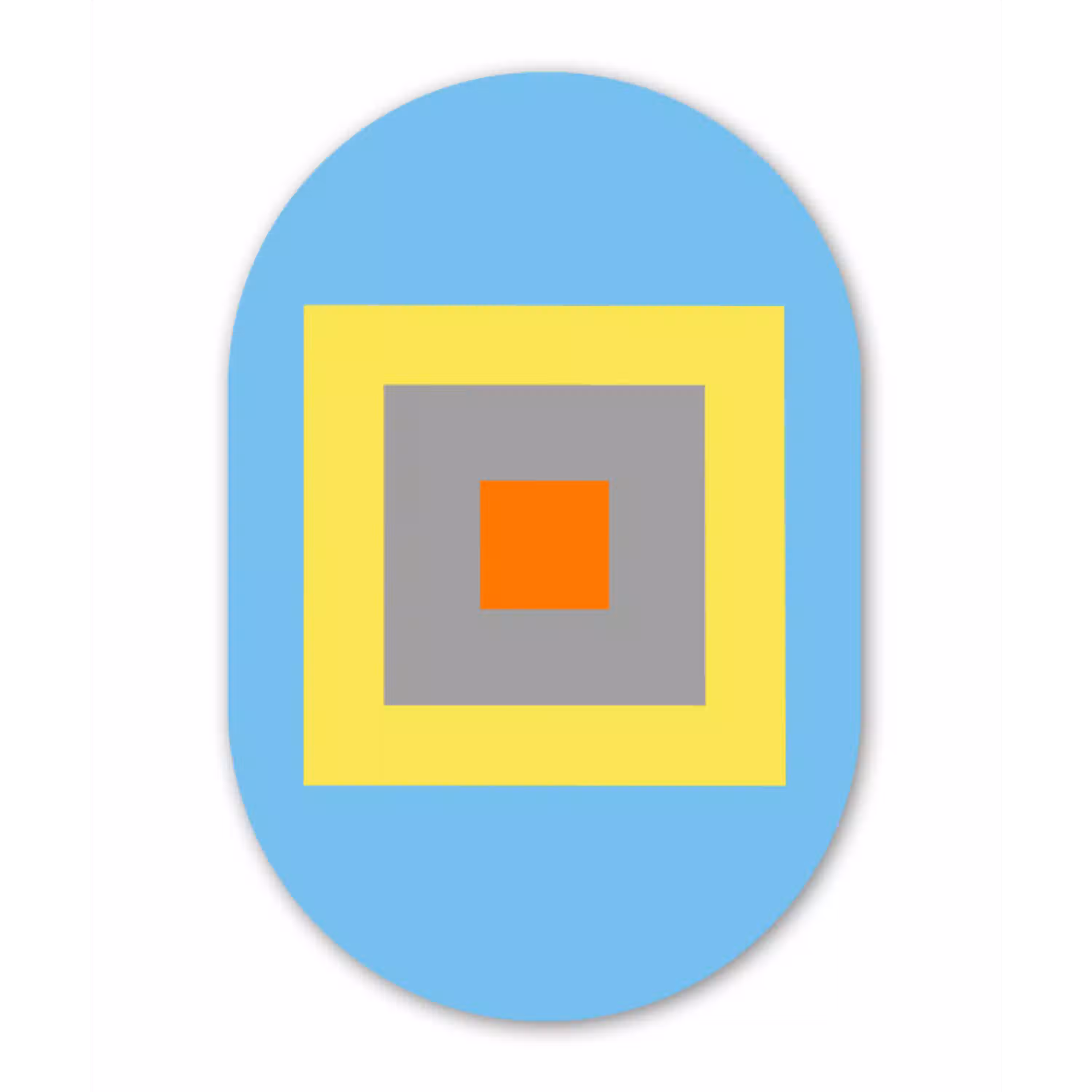Abstract - Geometrisch - Kleurrijk - Modern - Vormen Wandcirkel Ovaal Glas middel -3d