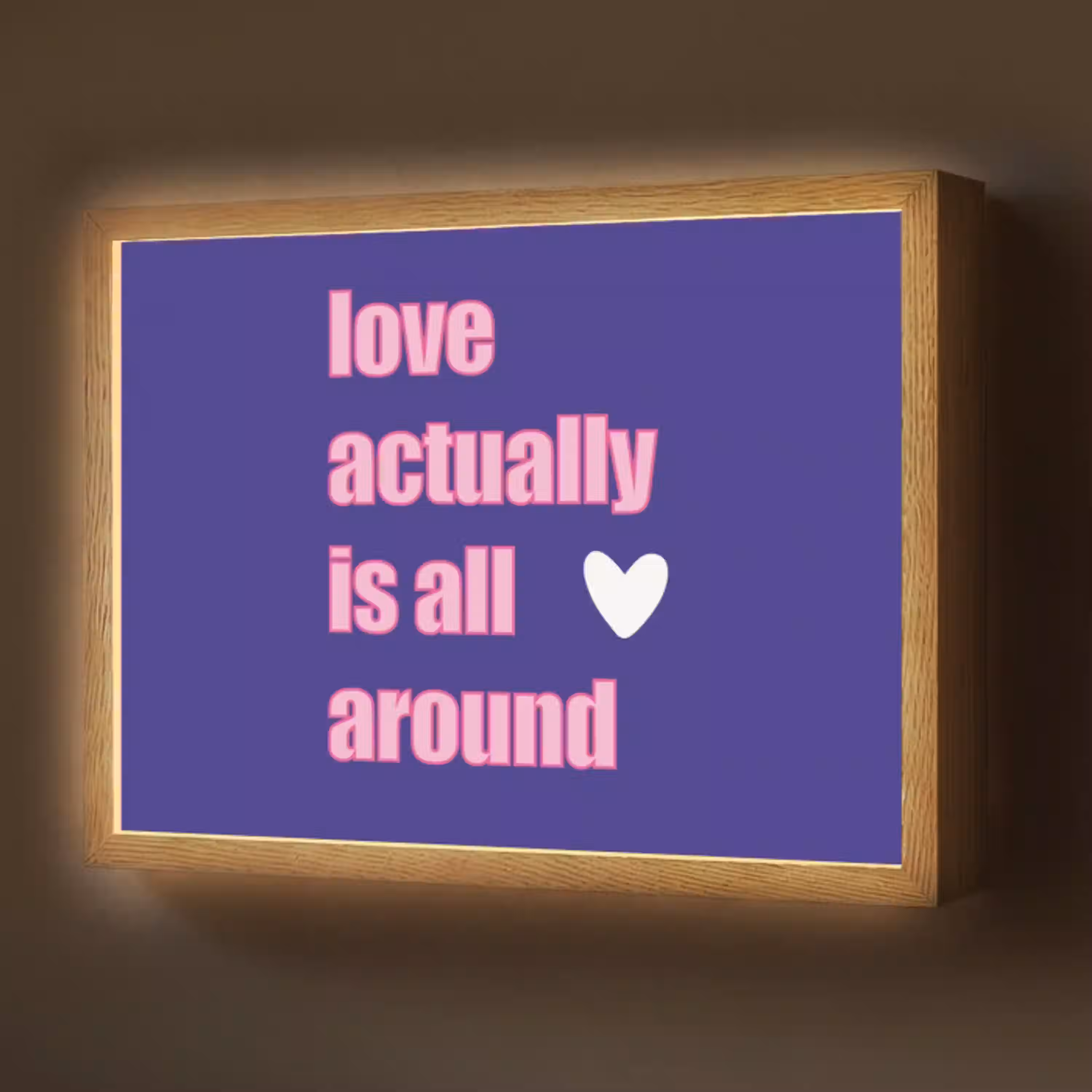 Tekst - Valentijn - Love - Blauw Light Box met batterij (Wandlamp) middel -z3d_website
