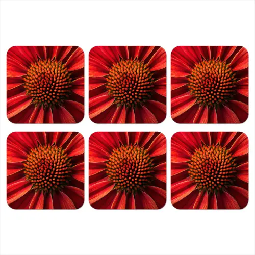 Close up - Bloem- Rood onderzetter kurk middel -3d