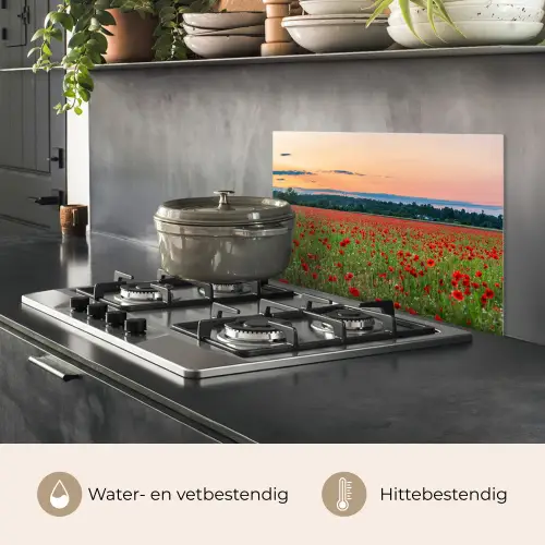 Klaprozen - Landschap - Rood - Bloemen keuken achterwand spatscherm klein -usp_NL