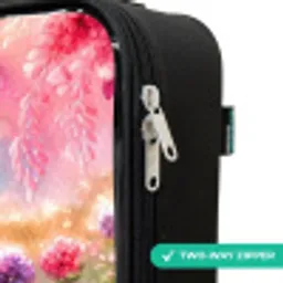 Kitten met regenboog en bloemen Kinderkoffer - Zwart klein -rits_UK