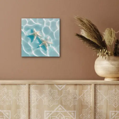 Zeesterren - Golvend water - Rustgevend aluminium wit klein -sfeer4