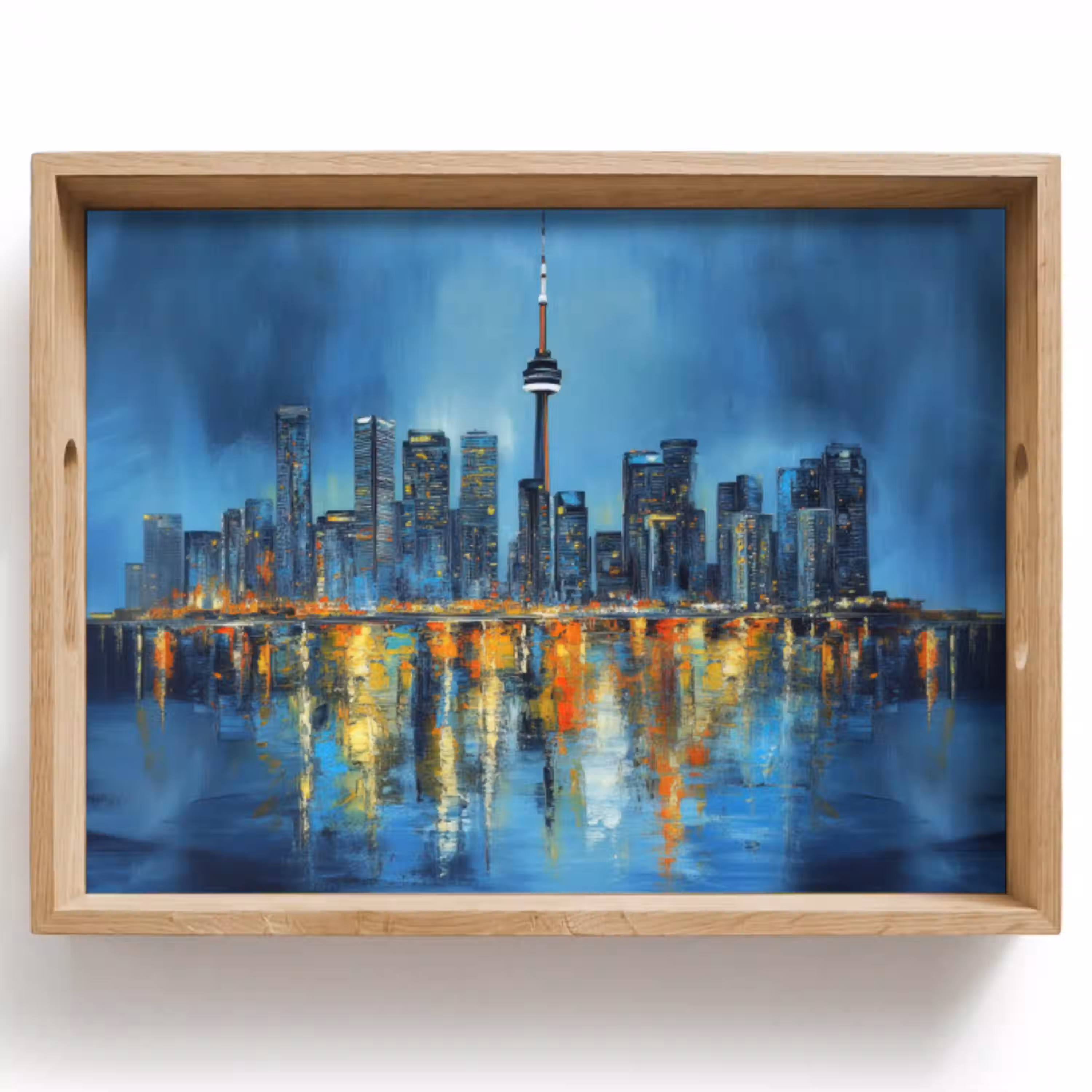 Skyline Toronto - Water - Stadslichten - Toren Dienblad Rechthoek middel -z3d_shopping