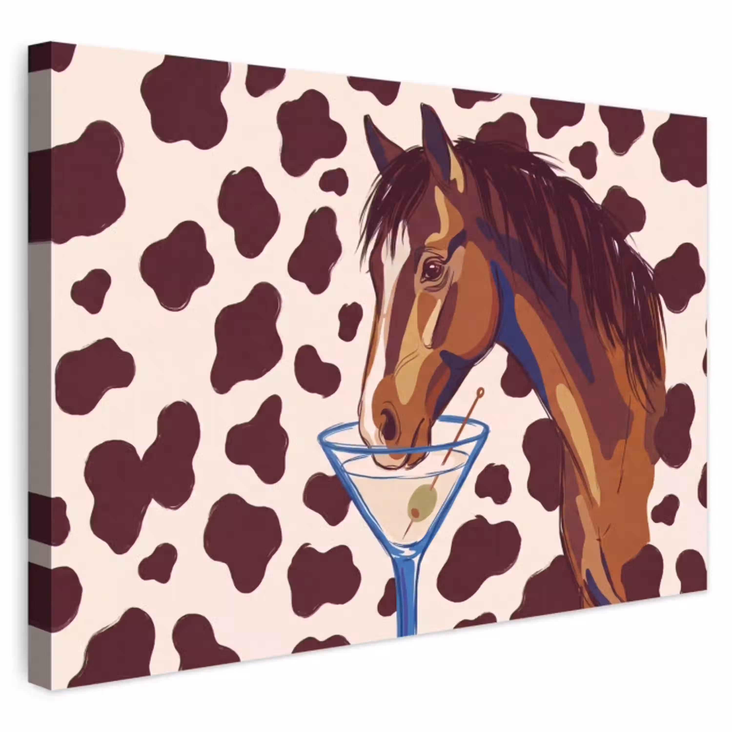 Paard - Martini - Dieren - Abstract - Bruin Tuinposter op houten frame 2 cm dik klein -3d