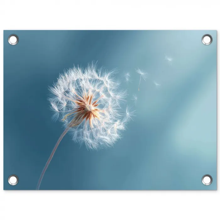 Paardenbloem - Wind - Blauw tuinposter los doek klein -3d